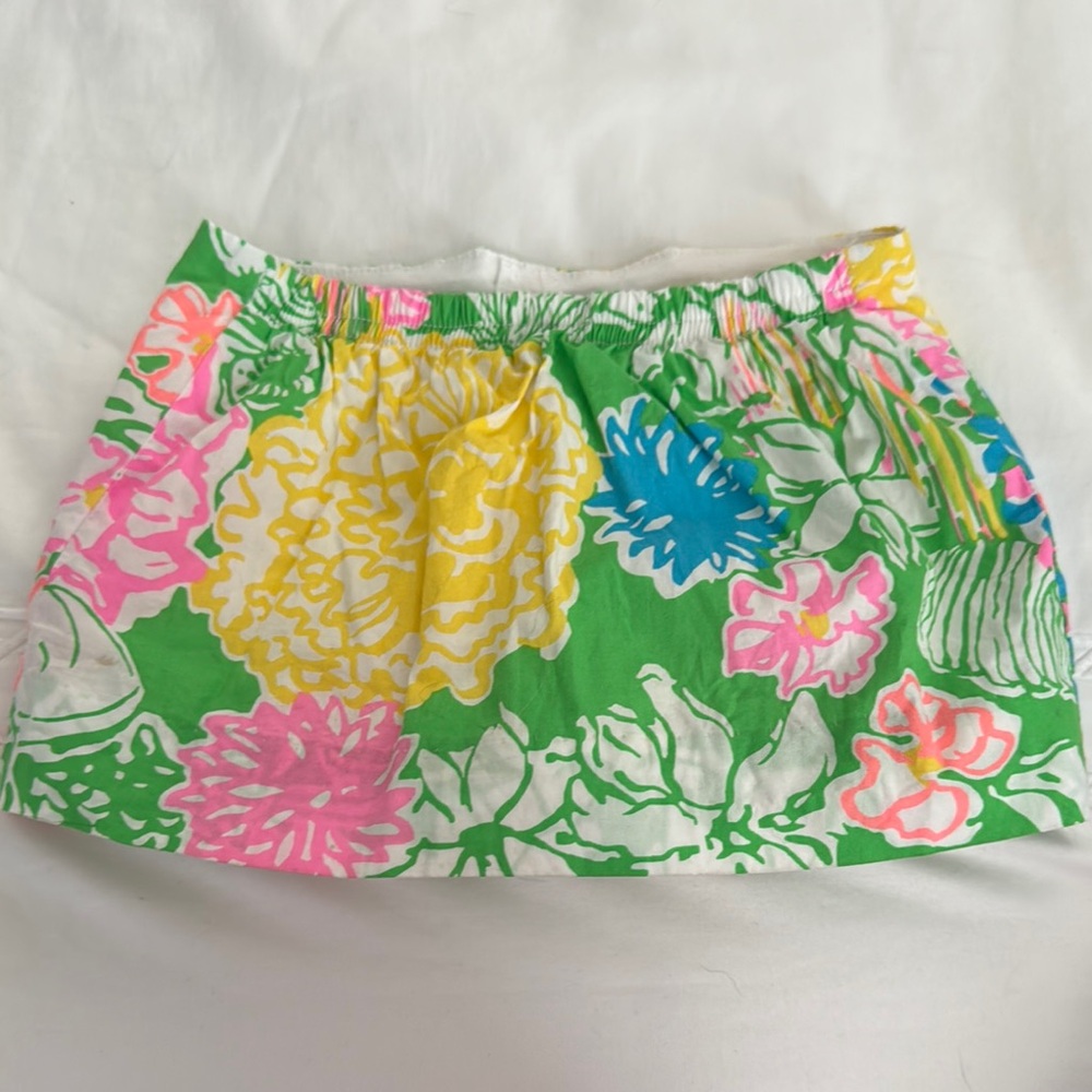 Lilly Pulitzer Green and Pink Floral Skort